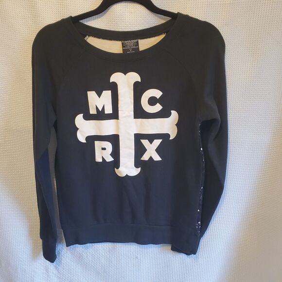 MCR X My Chemical Romance Official Women's Sz Small Sweatshirt Lace on Back Punk - Picture 1 of 4